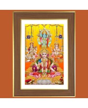 Dhana Lakshmi Photo Frame  10x14 Inches-Brown Wooden Frame for Home , Office & Temple Decoration and Gifting