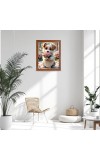 AI Funny AI Funny Cute Dog Art Picture for Kids Art Picture for Kids - 10x14 inches, Brown Color - Perfect Wall Decor for Children's Room