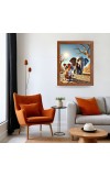 AI Funny AI Funny Tiger and Elephant Art Picture for Kids Art Picture for Kids - 10x14 inches, Brown Color - Perfect Wall Decor for Children's Room