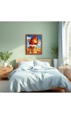 AI Funny AI Funny Lion the king  Art Picture for Kids Art Picture for Kids - 10x14 inches, Brown Color - Perfect Wall Decor for Children's Room