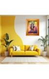 Maa kaali Golden Designer Photo Frame | 10x14 Inch Religious Wall Hanging Frame for Home & Office Decoration | Hindu Deity Spiritual Gift Item