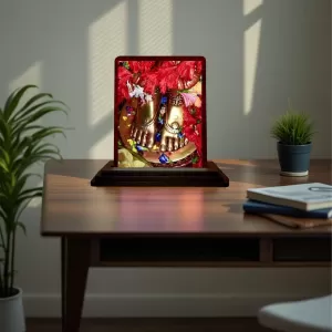 Car Desk/Table Top Maa Tara Wooden Photo Stand Ã¢â‚¬â€œ 3x4 Inches, Compact & Stylish Spiritual Display For Car, Home & Office (Pack Of 1) (F14580)
