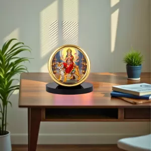 Car Desk/Table Top Durga Matha Metal Golden Photo Stand – 2x2 Inches, Compact & Stylish Spiritual Display For Car, Home & Office (Pack Of 1) (F18812) Car Desk/Table Top Durga Matha Metal Golden Photo Stand – 2x2 Inches, Compact & Stylish Spiritual Display For Car, Home & Office (Pack Of 1) (F18812)