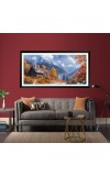 Nature Landscape Floating Frame Scenery Digital Print - 12x24 inch Modern Nature Wall Art for Living Room, Bedroom, Office, Hotels, Drawing Room