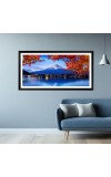 Nature Landscape Floating Frame Scenery Digital Print - 12x24 inch Modern Nature Wall Art for Living Room, Bedroom, Office, Hotels, Drawing Room