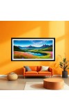 Nature Landscape Floating Frame Scenery Digital Print - 12x24 inch Modern Nature Wall Art for Living Room, Bedroom, Office, Hotels, Drawing Room