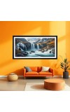 Nature Landscape Floating Frame Scenery Digital Print - 12x24 inch Modern Nature Wall Art for Living Room, Bedroom, Office, Hotels, Drawing Room