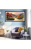 Nature Landscape Floating Frame Scenery Digital Print - 12x24 inch Modern Nature Wall Art for Living Room, Bedroom, Office, Hotels, Drawing Room