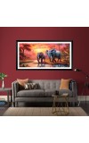 Nature Landscape Floating Frame Scenery Digital Print - 12x24 inch Modern Nature Wall Art for Living Room, Bedroom, Office, Hotels, Drawing Room