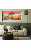 Nature Landscape Floating Frame Scenery Digital Print - 12x24 inch Modern Nature Wall Art for Living Room, Bedroom, Office, Hotels, Drawing Room