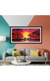 Nature Landscape Floating Frame Scenery Digital Print - 12x24 inch Modern Nature Wall Art for Living Room, Bedroom, Office, Hotels, Drawing Room
