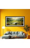 Nature Landscape Floating Frame Scenery Digital Print - 12x24 inch Modern Nature Wall Art for Living Room, Bedroom, Office, Hotels, Drawing Room