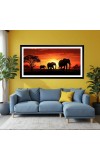 Nature Landscape Floating Frame Scenery Digital Print - 12x24 inch Modern Nature Wall Art for Living Room, Bedroom, Office, Hotels, Drawing Room