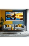 Nature Landscape Floating Frame Scenery Digital Print - 12x24 inch Modern Nature Wall Art for Living Room, Bedroom, Office, Hotels, Drawing Room