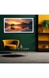 Nature Landscape Floating Frame Scenery Digital Print - 12x24 inch Modern Nature Wall Art for Living Room, Bedroom, Office, Hotels, Drawing Room
