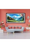 Nature Landscape Floating Frame Scenery Digital Print - 12x24 inch Modern Nature Wall Art for Living Room, Bedroom, Office, Hotels, Drawing Room