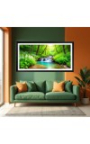 Nature Landscape Floating Frame Scenery Digital Print - 12x24 inch Modern Nature Wall Art for Living Room, Bedroom, Office, Hotels, Drawing Room