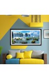 Nature Landscape Floating Frame Scenery Digital Print - 12x24 inch Modern Nature Wall Art for Living Room, Bedroom, Office, Hotels, Drawing Room