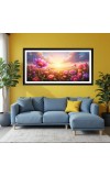 Nature Landscape Floating Frame Scenery Digital Print - 12x24 inch Modern Nature Wall Art for Living Room, Bedroom, Office, Hotels, Drawing Room