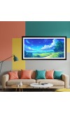 Nature Landscape Floating Frame Scenery Digital Print - 12x24 inch Modern Nature Wall Art for Living Room, Bedroom, Office, Hotels, Drawing Room