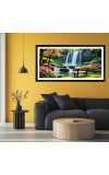 Nature Landscape Floating Frame Scenery Digital Print - 12x24 inch Modern Nature Wall Art for Living Room, Bedroom, Office, Hotels, Drawing Room