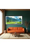 Nature Landscape Floating Frame Scenery Digital Print - 12x24 inch Modern Nature Wall Art for Living Room, Bedroom, Office, Hotels, Drawing Room