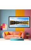 Nature Landscape Floating Frame Scenery Digital Print - 12x24 inch Modern Nature Wall Art for Living Room, Bedroom, Office, Hotels, Drawing Room