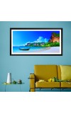 Nature Landscape Floating Frame Scenery Digital Print - 12x24 inch Modern Nature Wall Art for Living Room, Bedroom, Office, Hotels, Drawing Room