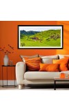 Nature Landscape Floating Frame Scenery Digital Print - 12x24 inch Modern Nature Wall Art for Living Room, Bedroom, Office, Hotels, Drawing Room