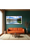 Nature Landscape Floating Frame Scenery Digital Print - 12x24 inch Modern Nature Wall Art for Living Room, Bedroom, Office, Hotels, Drawing Room