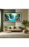 Nature Landscape Floating Frame Scenery Digital Print - 12x24 inch Modern Nature Wall Art for Living Room, Bedroom, Office, Hotels, Drawing Room