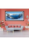 Nature Landscape Floating Frame Scenery Digital Print - 12x24 inch Modern Nature Wall Art for Living Room, Bedroom, Office, Hotels, Drawing Room