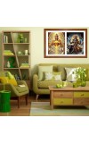 Kubera and yama Photo Frame - 11x15Inches - Spiritual Artwork for Home Wall Decoration, Puja Room and Office Decoration and Gifting 
