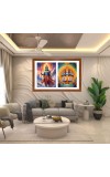 Lord indra and surya Photo Frame - 11x15Inches - Spiritual Artwork for Home Wall Decoration, Puja Room and Office Decoration and Gifting 