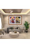Indra and sachi Photo Frame - 11x15Inches - Spiritual Artwork for Home Wall Decoration, Puja Room and Office Decoration and Gifting 