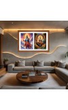 Indra and aditi Photo Frame - 11x15Inches - Spiritual Artwork for Home Wall Decoration, Puja Room and Office Decoration and Gifting 