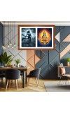 Vayu and agni Photo Frame - 11x15Inches - Spiritual Artwork for Home Wall Decoration, Puja Room and Office Decoration and Gifting 