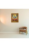 Divine lord vishnu Photo Frame  10x14 Inches-Brown Wooden Frame for Home , Office & Temple Decoration and Gifting