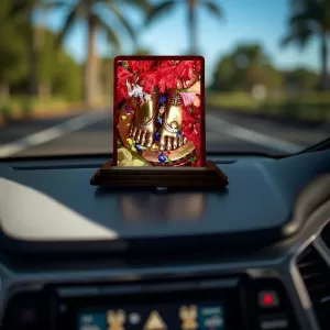 Car Desk/Table Top Maa Tara Wooden Photo Stand Ã¢â‚¬â€œ 3x4 Inches, Compact & Stylish Spiritual Display For Car, Home & Office (Pack Of 1) (F14580)