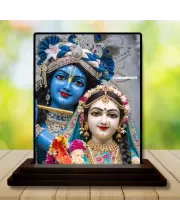 Car Dashboard Radha Krishna Wooden Photo Stand Ã¢â‚¬â€œ 3x4 Inches, Compact & Stylish Spiritual Display For Car, Home & Office (Pack Of 1) (F48659)