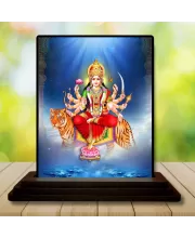 Car Dashboard Goddess Durga Wooden Photo Stand Ã¢â‚¬â€œ 3x4 Inches, Compact & Stylish Spiritual Display For Car, Home & Office (Pack Of 1) (F48664)