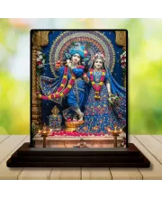 Car Dashboard Shree Radha Shree Krishna Wooden Photo Stand Ã¢â‚¬â€œ 3x4 Inches, Compact & Stylish Spiritual Display For Car, Home & Office (Pack Of 1) (F48667)