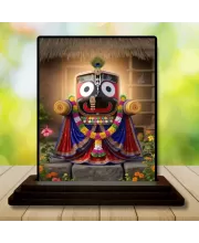 Car Dashboard Lord Jagannatha Wooden Photo Stand Ã¢â‚¬â€œ 3x4 Inches, Compact & Stylish Spiritual Display For Car, Home & Office (Pack Of 1) (F48669)