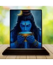 Car Dashboard Shiva Wooden Photo Stand Ã¢â‚¬â€œ 3x4 Inches, Compact & Stylish Spiritual Display For Car, Home & Office (Pack Of 1) (F48671)