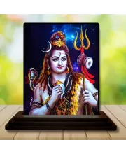 Car Dashboard Lord Shiva Wooden Photo Stand Ã¢â‚¬â€œ 3x4 Inches, Compact & Stylish Spiritual Display For Car, Home & Office (Pack Of 1) (F48672)