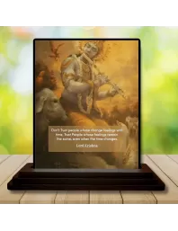 Car Dashboard Lord Shree Krishna Wooden Photo Stand Ã¢â‚¬â€œ 3x4 Inches, Compact & Stylish Spiritual Display For Car, Home & Office (Pack Of 1) (F49196)