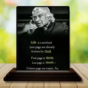 Car Dashboard Abdul Kalam Wooden Photo Stand Ã¢â‚¬â€œ 3x4 Inches, Compact & Stylish Spiritual Display For Car, Home & Office (Pack Of 1) (F49201)