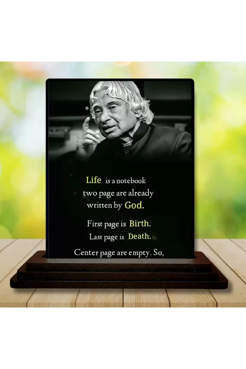 Car Dashboard Abdul Kalam Wooden Photo Stand Ã¢â‚¬â€œ 3x4 Inches, Compact & Stylish Spiritual Display For Car, Home & Office (Pack Of 1) (F49201)