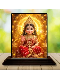 Car Dashboard Lakshmi Wooden Photo Stand Ã¢â‚¬â€œ 3x4 Inches, Compact & Stylish Spiritual Display For Car, Home & Office (Pack Of 1) (F49458)