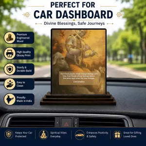 Car Dashboard Lord Shree Krishna Wooden Photo Stand – 3x4 Inches, Compact & Stylish Spiritual Display For Car, Home & Office (Pack Of 1) (F49196) Car Dashboard Lord Shree Krishna Wooden Photo Stand – 3x4 Inches, Compact & Stylish Spiritual Display For Car, Home & Office (Pack Of 1) (F49196)